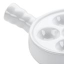 Stoneware White 6-Hole Escargot Plate with Handle