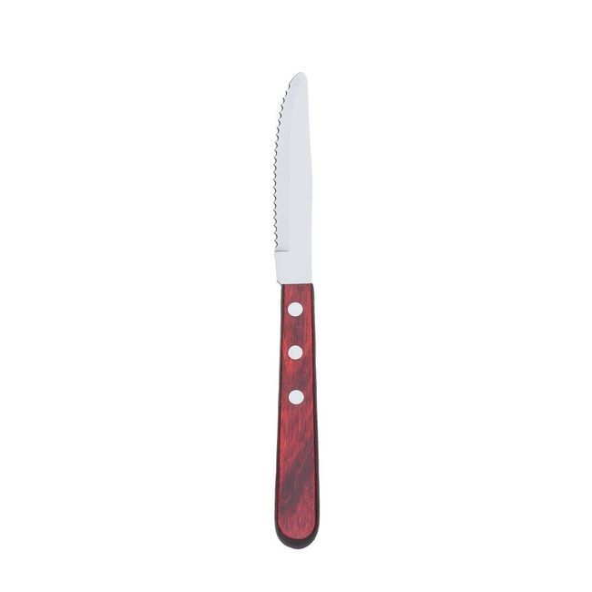 Browne Couteau À Steak À Lame Arrondie En Acier Inoxydable Et Manche En Bois De Pakka, 9 Po -- 12 Par Boîte