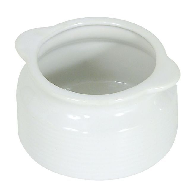 Browne Ceramic White Onion Soup Bowl With Handle, 12 Oz Capacity