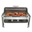 Cadence Full Size Mirror Finish Rectangular Chafer with Roll Top Cover