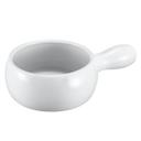 Ceramic White Onion Soup Bowl with Handle