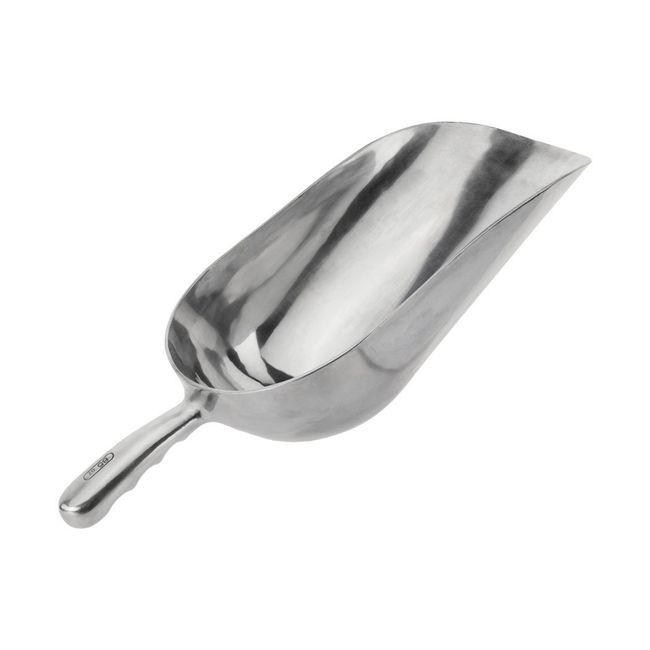 Browne Round Bottom Aluminum Scoop, 57.5 Oz Capacity