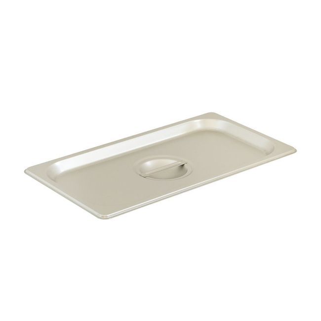 Browne 304 Stainless Steel Solid One Third Size Steam Table Pan Cover, 12.8 X 7 In