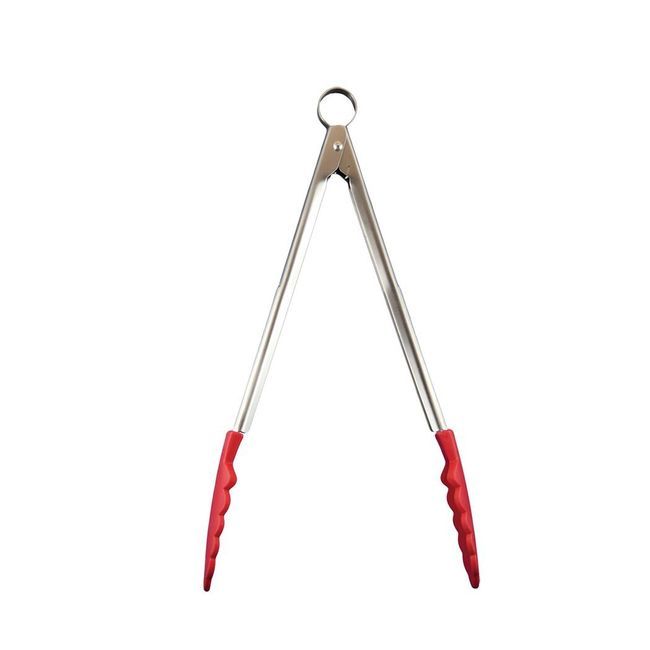 Cuisipro Silicone Red Locking Tong, 12 In