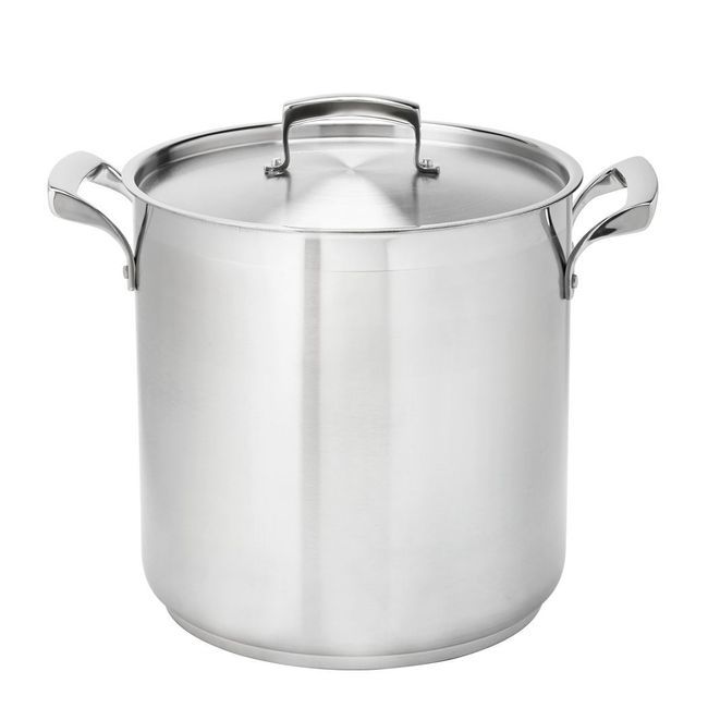 Browne Thermalloy Stainless Steel Deep Stock Pot, 60 Qt Capacity