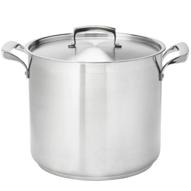 Browne Thermalloy Stainless Steel Deep Stock Pot, 100 Qt Capacity
