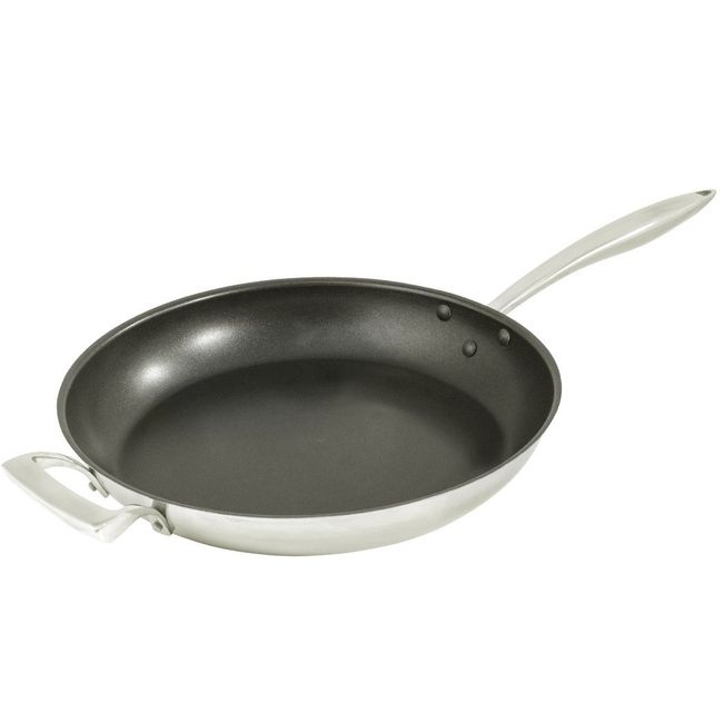 Thermalloy Stainless Steel Excalibur Coated Deluxe Fry Pan with Helper Handle