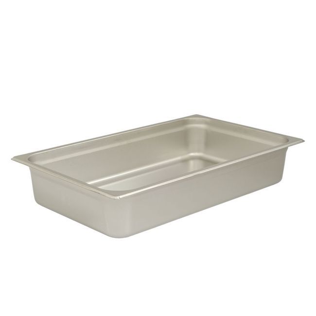 Browne 304 Stainless Steel 24 Gauge Anti Jamming Full Size Steam Table Pan, 4 In Deep