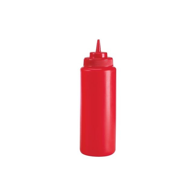 Polyethylene Red Wide Mouth Squeeze Dispenser