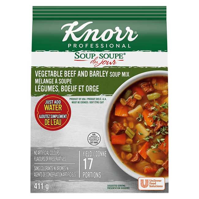 Knorr Professional Soupe Du Jour, Mélange Pour Soupe Aux Légumes, Au Bœuf Et À L'orge, 411 G