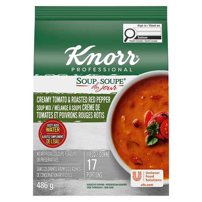 Knorr Professional Soupe Du Jour, Mélange Crémeux Aux Tomates Et Aux Poivrons Rouges Rôtis, 486 G