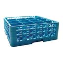 RG16-214 Opticlean Polypropylene Blue 16 Compartment Glass Rack with 2 Extender, 19.88 X 19.88 X 7.125 in