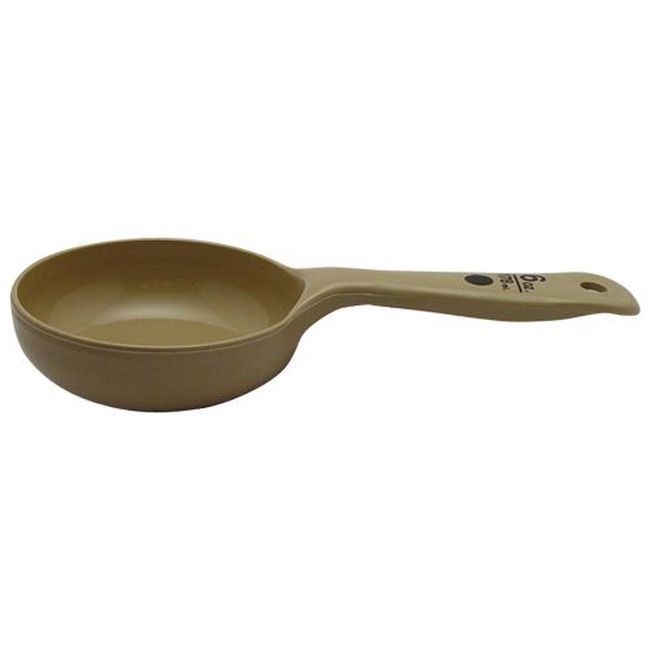 Carlisle 433006 Measure Miser Polycarbonate Beige Solid Short Handle Portion Spoon, 6 Oz Capacity
