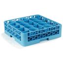 RW2014 Opticlean Newave Polypropylene Blue 20 Compartment Glass Rack with Integrated Extender, 19.88 X 19.88 X 5.5 in