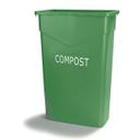 342023CMP09 Trimline Green Polyethylene Rectangle Compost Trash Can, 23 gal Capacity