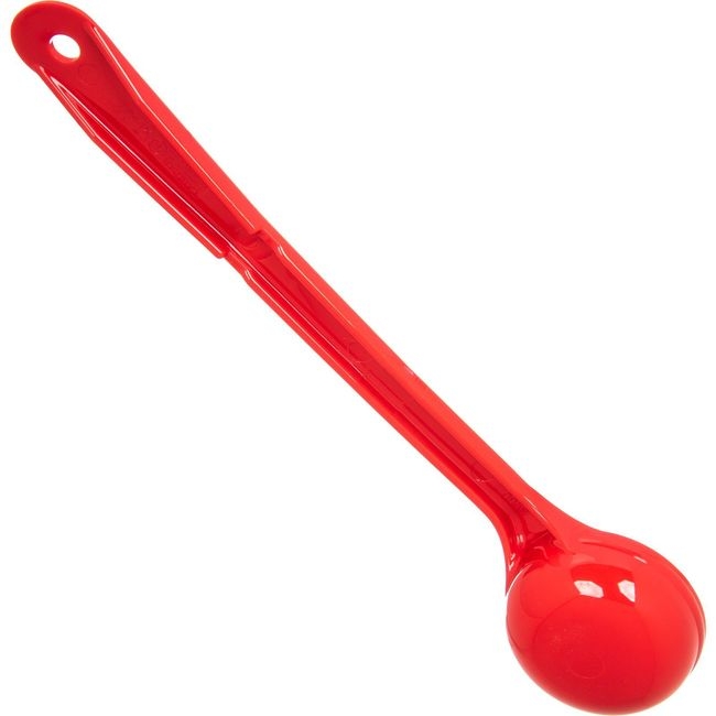 396005 Measure Miser Acetal Red Solid Long Handle Portion Spoon, 2 oz Capacity