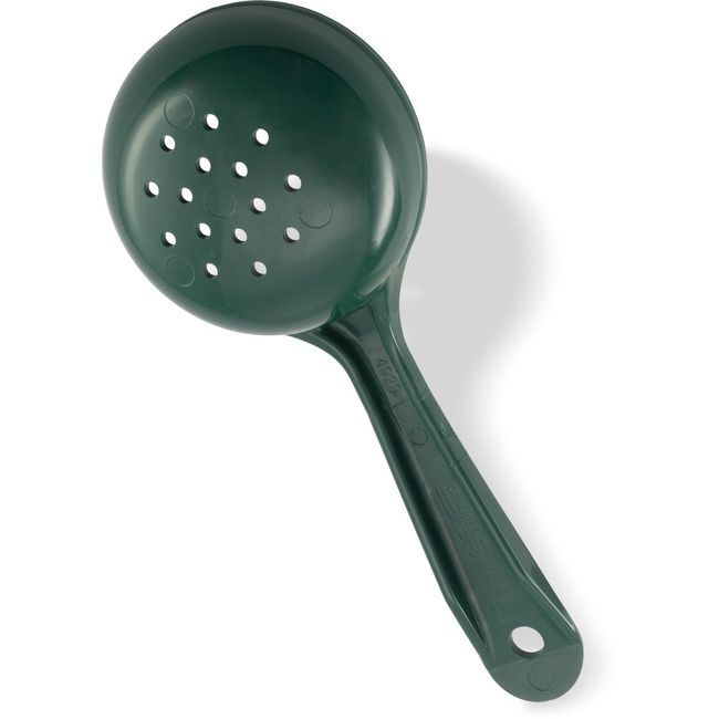 Carlisle 492908 Measure Miser Forest Green Perforated Short Handle Serving Spoon, 4 Oz Capacity