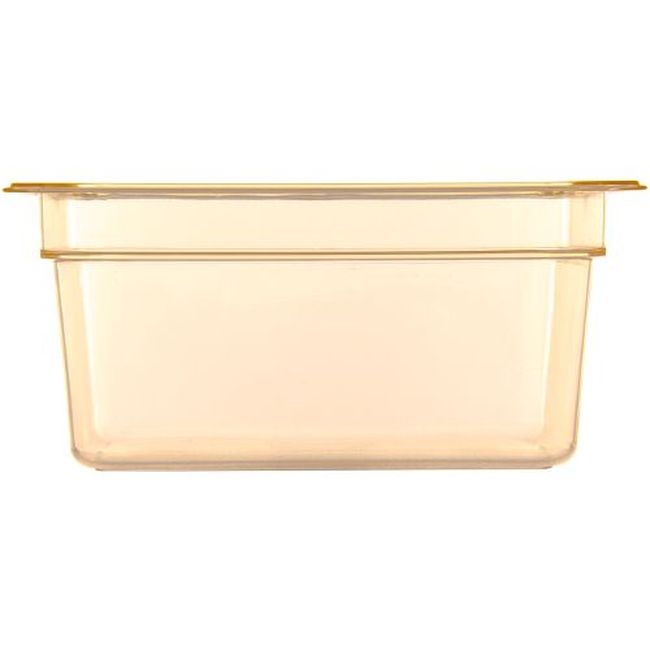 10422B13 Storplus High Heat Plastic Amber Half Size Food Pan, 6 in Deep
