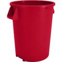 84103205 Bronco Polyethylene Red Round Trash Can, 32 gal Capacity