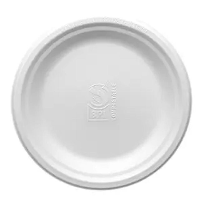 Natural White Molded Fiber Round Plate