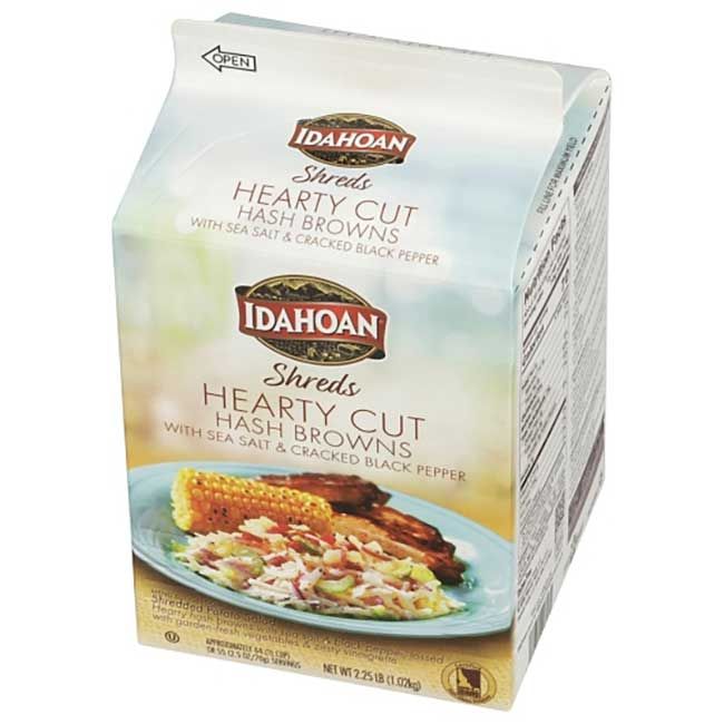 Idahoan Hearty Cut Hash Browns With Sea Salt And Cracked Black Pepper, 2.25 Lb -- 6 Per Case