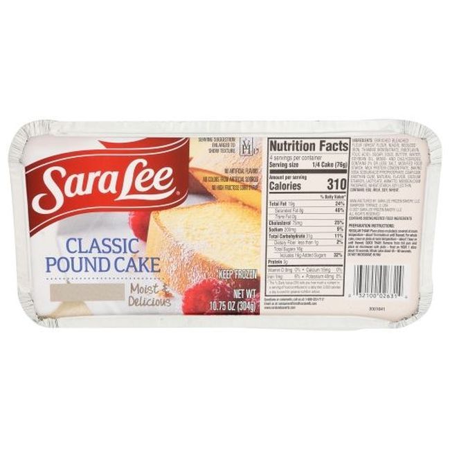Sara Lee Classic Pound Cake, 304.76 G -- 12 Per Case