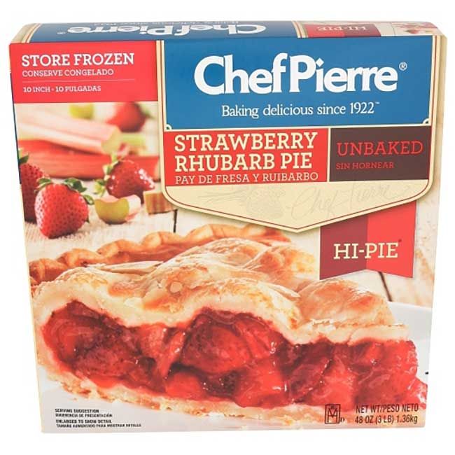 Chef Pierre Tarte Aux Fraises Et À La Rhubarbe Non Cuite De 10 Po, 3 Lb -- 6 Par Caisse