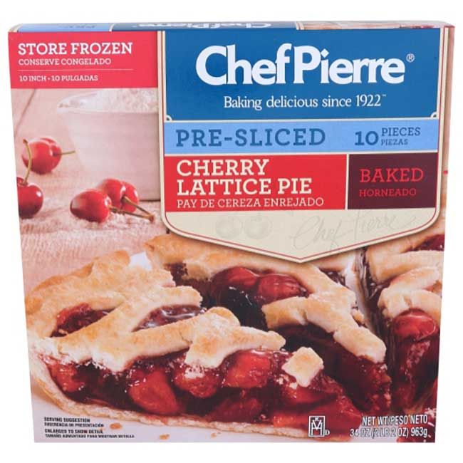 Chef Pierre Tarte Aux Cerises Prédécoupée En Treillis, 10 Po, 2,125 Lb -- 6 Par Caisse
