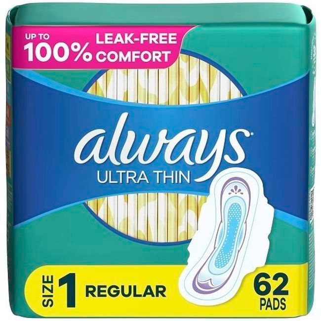 Always Long Wing Ultra Thin Pads, 52 Count -- 4 Per Case