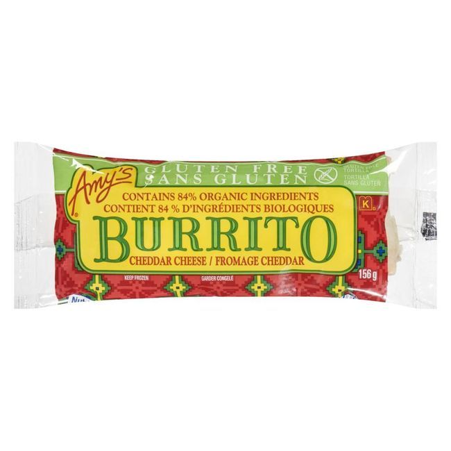 Amy's Burrito Au Cheddar, Aux Haricots Et Au Riz Sans Gluten, 160 G -- 12 Par Boîte