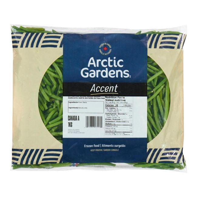 Arctic Gardens Accent Whole Green Beans, 1 Kg -- 10 Per Case