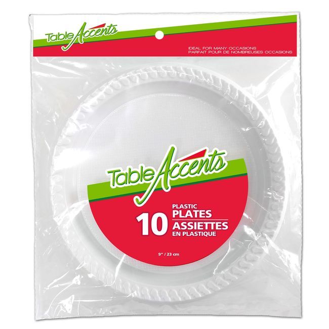 Table Accents Plastic Plate, 10 Count -- 24 Per Case