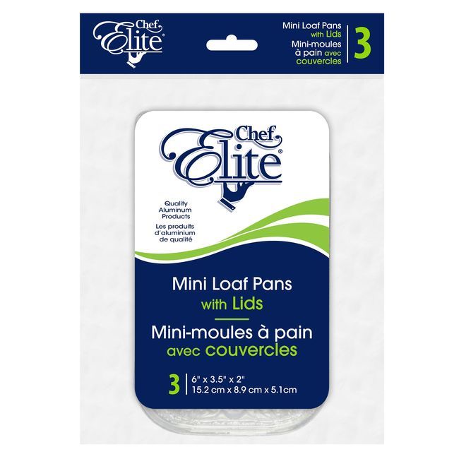 Chef Elite Mini Moule À Pain Avec Couvercle En Plastique, 3 Unités -- 24 Par Boîte