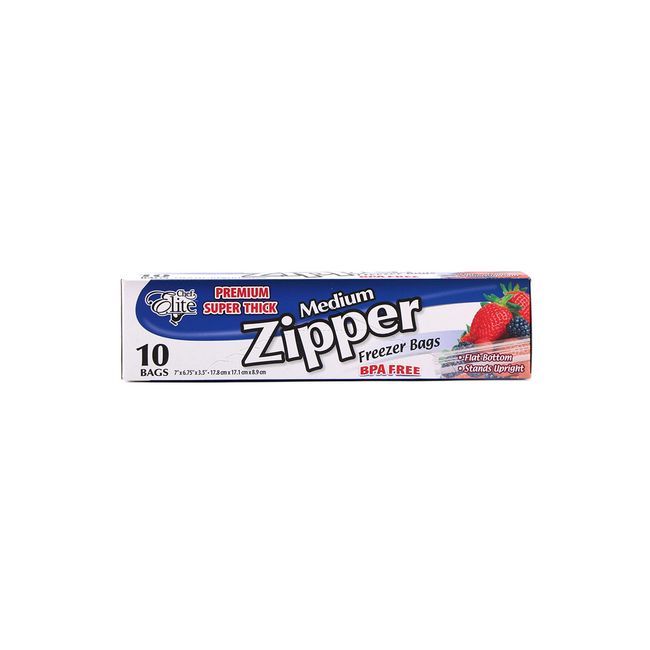 Chef Elite Medium Premium Zipper Freezer Bag, 10 Count -- 24 Per Case