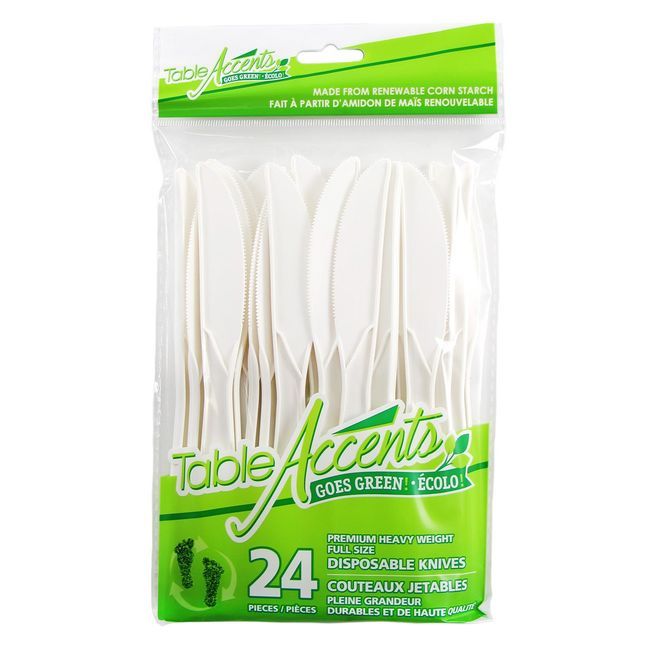 Table Accents Couteaux En Bioplastique Pleine Grandeur, 24 Unités -- 24 Par Boîte