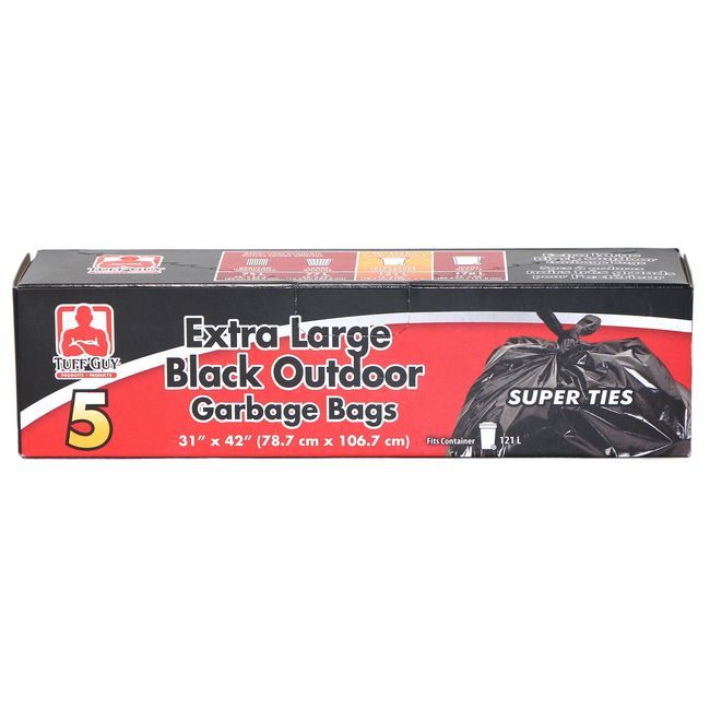 Tuff Guy Sac D'extérieur Super Ties Noir, 5 Unités -- 24 Par Boîte
