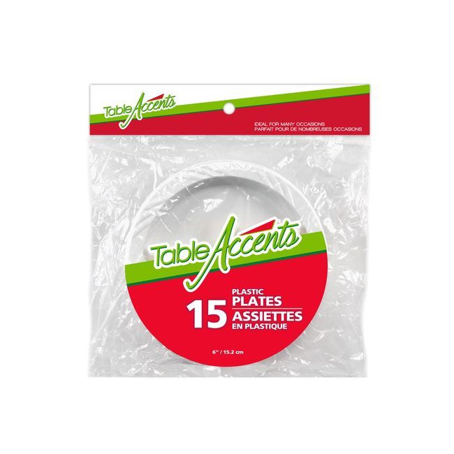 Table Accents Plastic Plate, 15 Count -- 24 Per Case