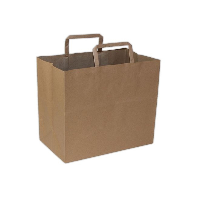 Kraft Paper Shopping Bag with Flat Handle