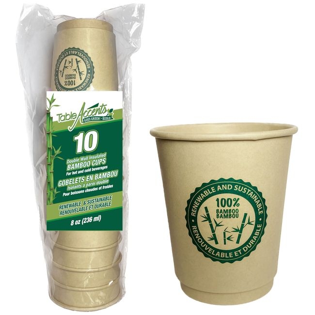 Double Wall Insulated Bamboo Cup