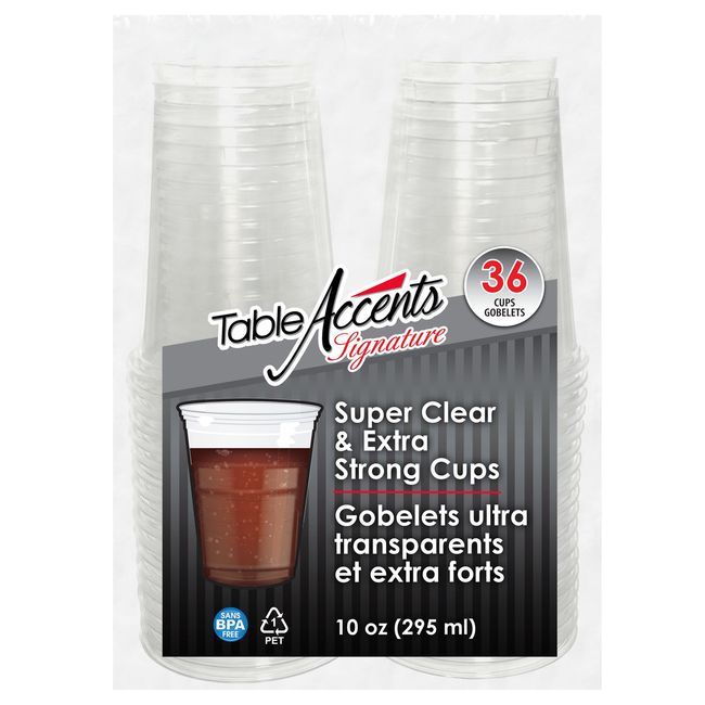 Table Accents Gobelet Signature En Polyéthylène Ultra-transparent Et Extra-résistant De 10 Oz, 36 Unités -- 24 Par Boîte