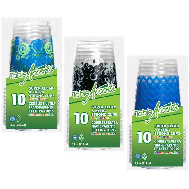 Table Accents Gobelet En Polyéthylène Imprimé Ultra-transparent Et Extra-résistant De 14 Oz, 10 Unités -- 24 Par Boîte