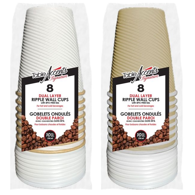 Signature Dual Layer Ripple Wall Cup with BPA Free Lid