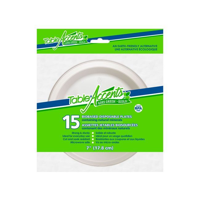 Table Accents Assiette De Minéraux Naturels Biosourcés, 15 Unités -- 24 Par Boîte