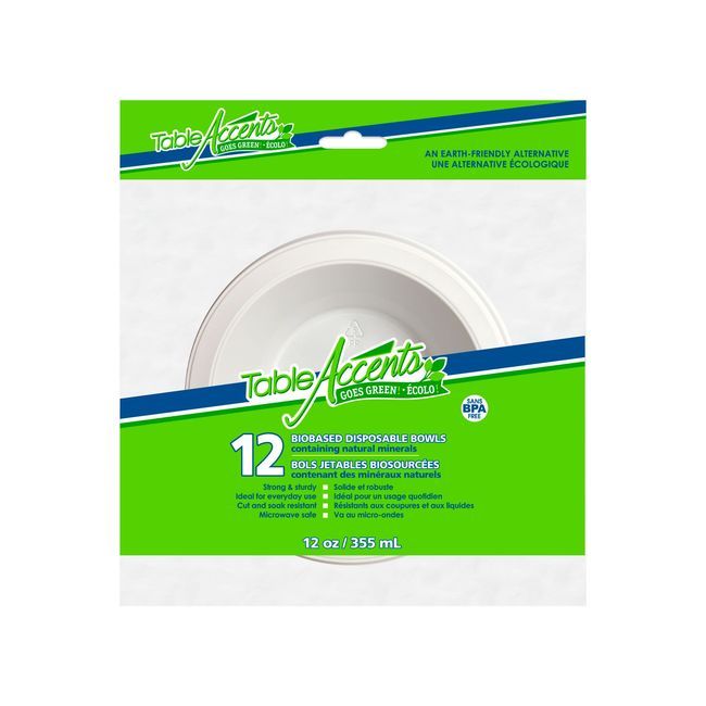 Table Accents Bol De Minéraux Naturels Biosourcés De 12 Oz, 12 Unités -- 24 Par Boîte