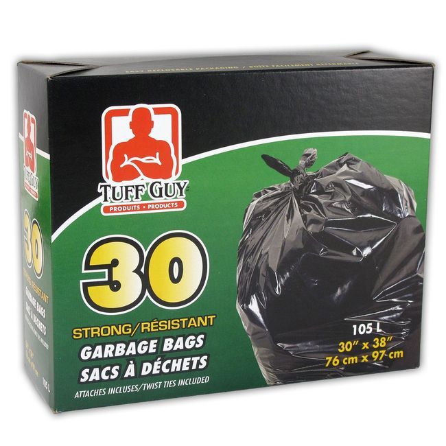 Tuff Guy Sac D'extérieur Noir, 30 Unités -- 12 Par Boîte