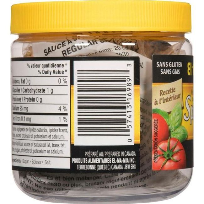 El Ma Mia Assaisonnement Régulier Pour Sauce Spaghetti À La Viande, 110 G -- 12 Par Boîte