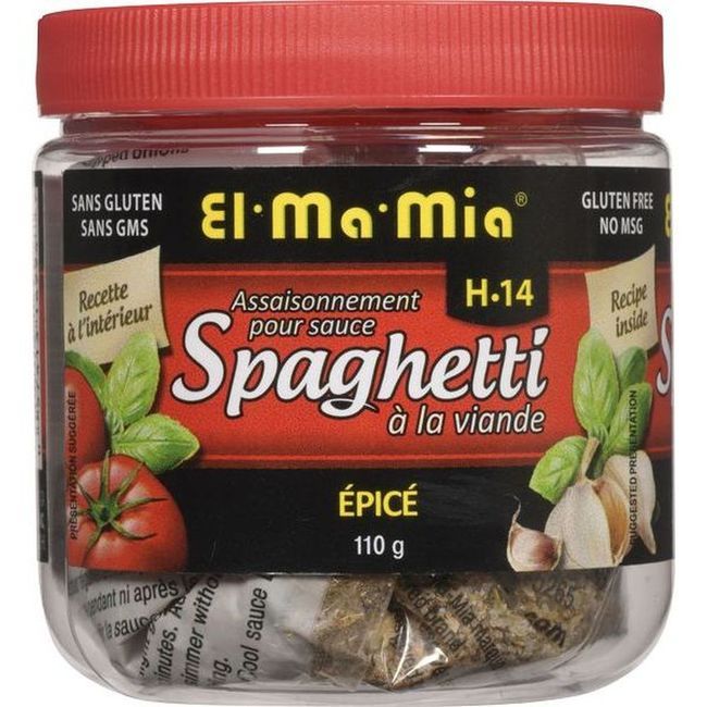 El Ma Mia Assaisonnement Épicé Pour Sauce Spaghetti À La Viande, 110 G -- 12 Par Boîte