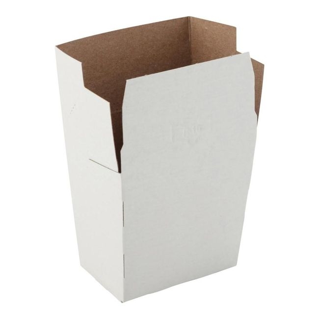 10 oz White Paperboard Square French Fry Food Pail