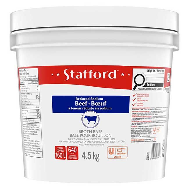 Stafford Base De Bouillon De Bœuf À Teneur Réduite En Sodium Blue Label, 4,5 Kg