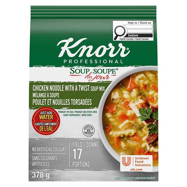 Knorr Professional Mélange À Soupe Poulet Et Nouilles Avec Torsion, 378 G -- 4 Par Boîte